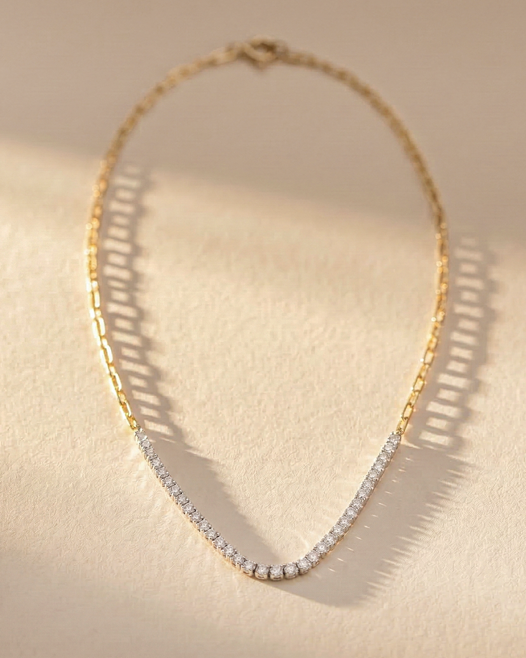 Half Tennis Necklace
