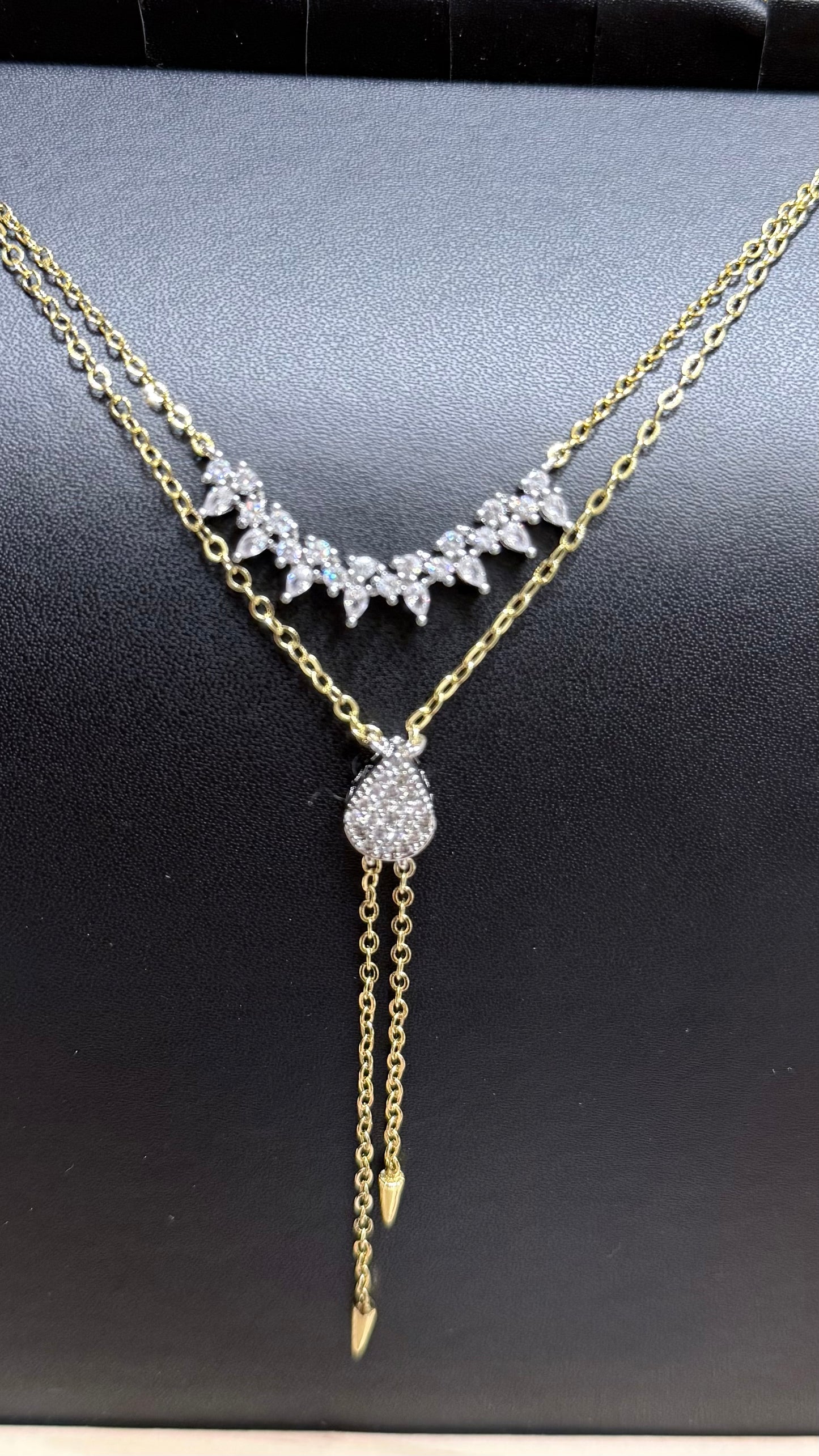Platinum gold plated 18k with micro zircon strasses