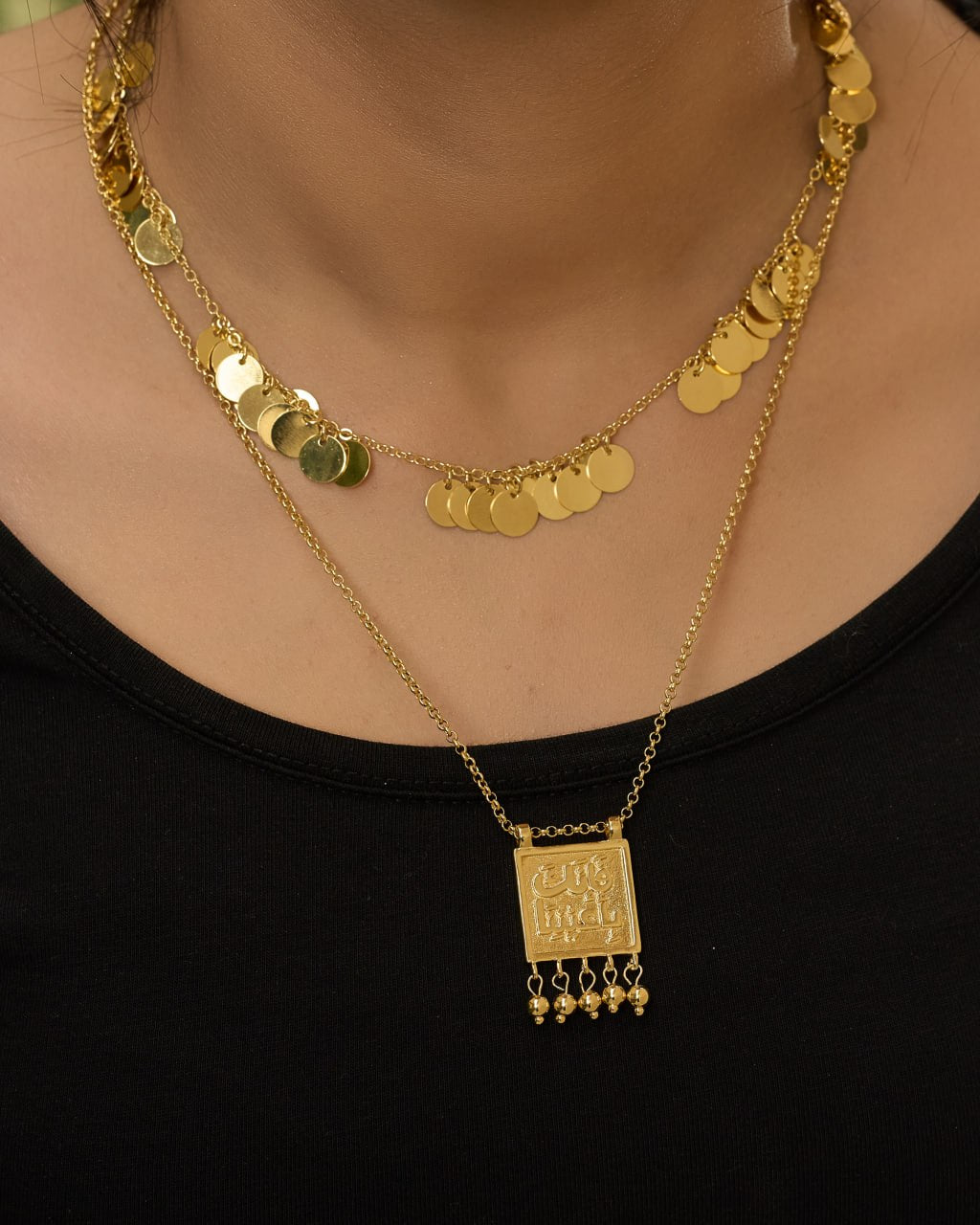Necklace platinum gold plated 18k