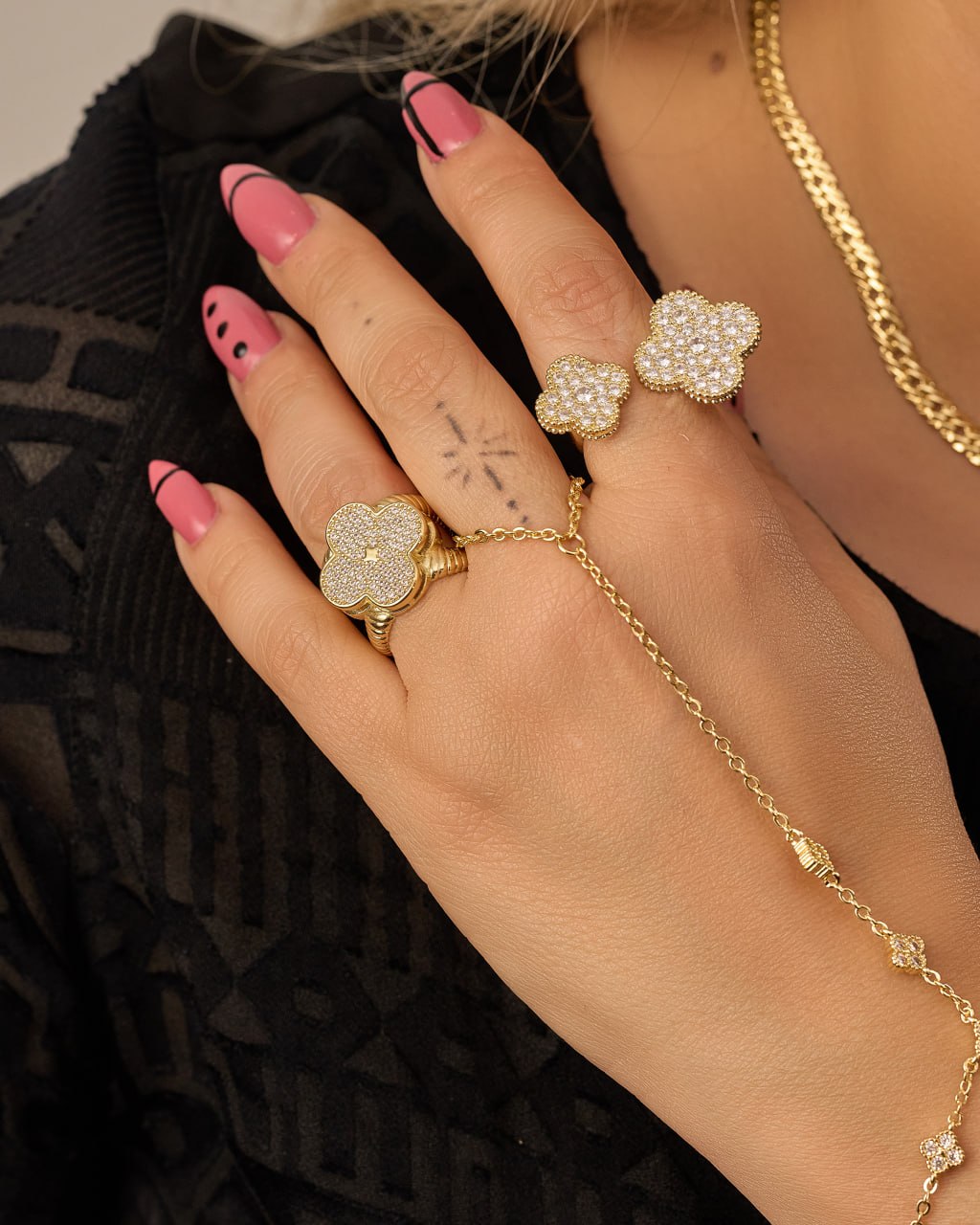 Platinum gold plated 18k with micro zircon strasses Rings