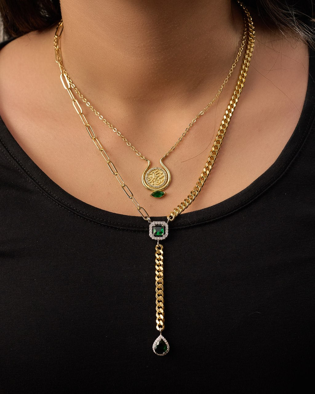 Platinum gold plated gold plated 18k with zircon strasses necklace