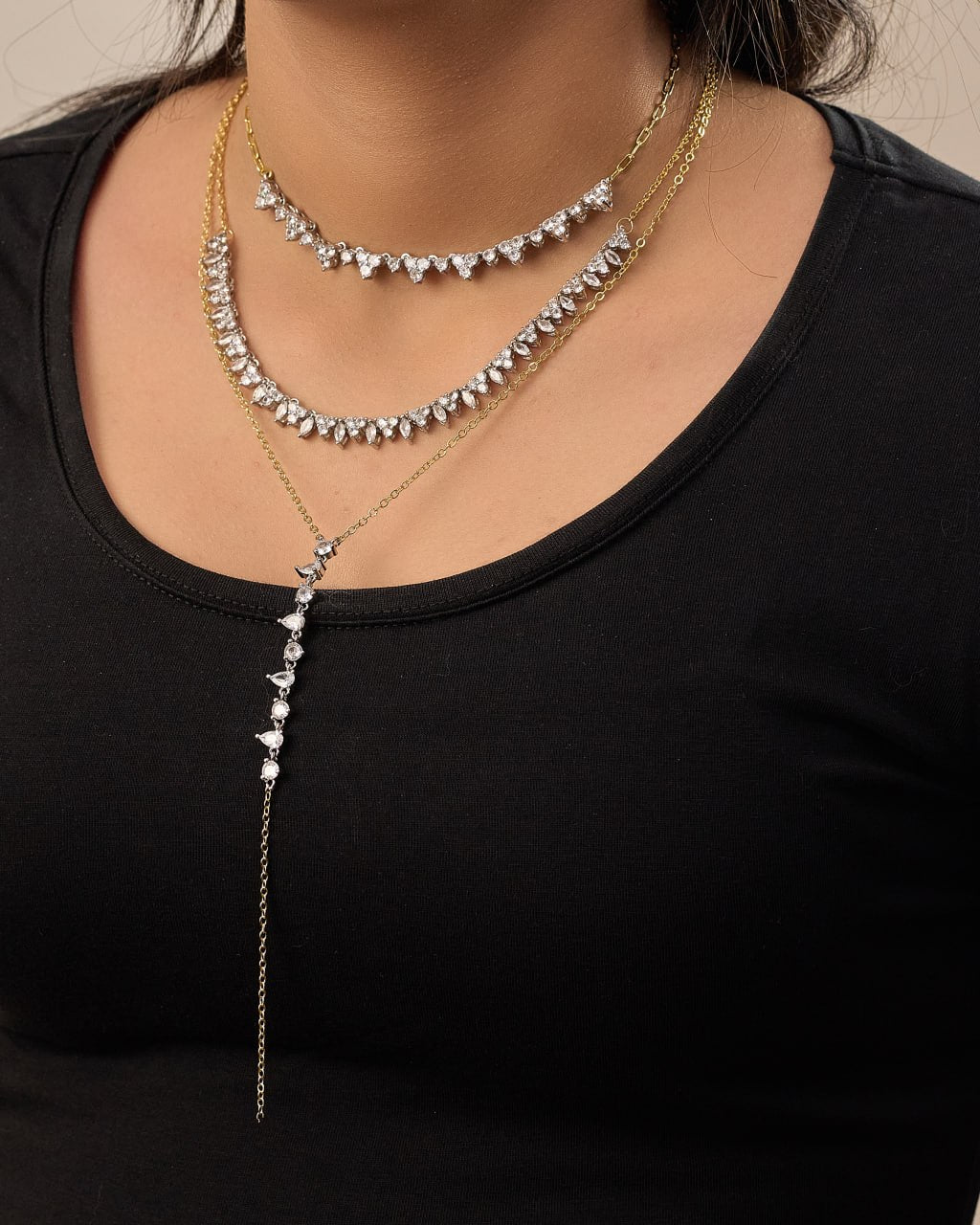 Platinum gold plated 18k with zircon strasses Necklace