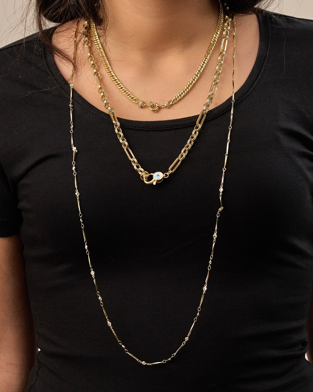 Platinum gold plated 18 k with micro zircon strasses Necklaces