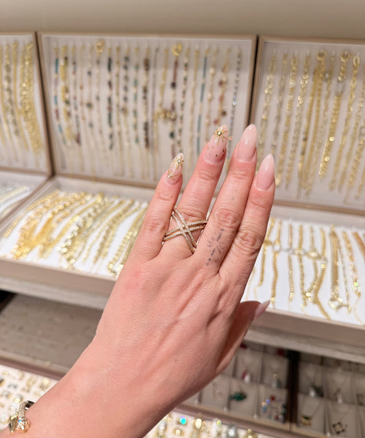 Platinum gold plated 18 k with micro zircon strasses
