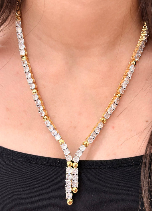 Platinum gold plated 18k with zircon strasses