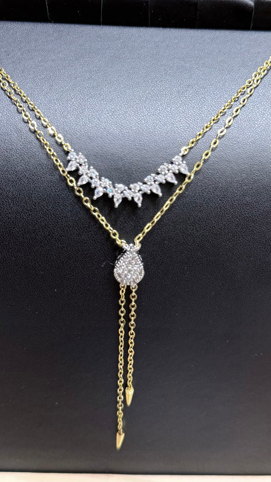 Platinum gold plated 18k with micro zircon strasses