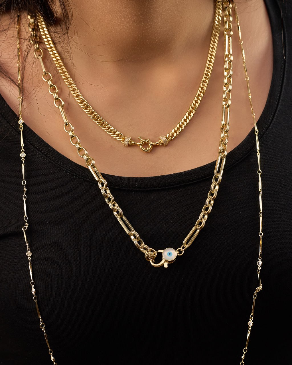 Platinum gold plated 18 k with micro zircon strasses Necklaces