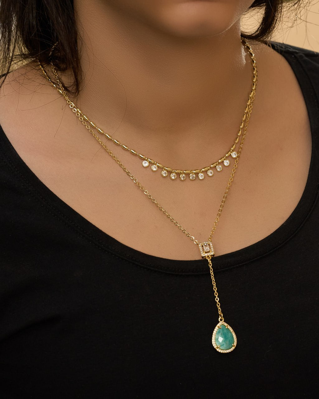 Platinum gold plated 18k with zircon strasses Necklaces