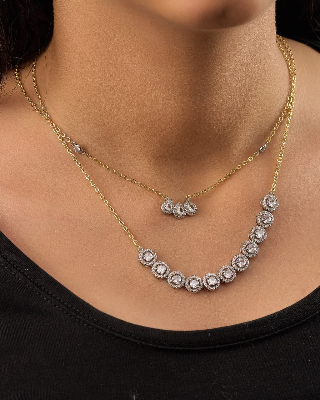 Platinum gold plated 18k with micro zircon strasses Necklaces