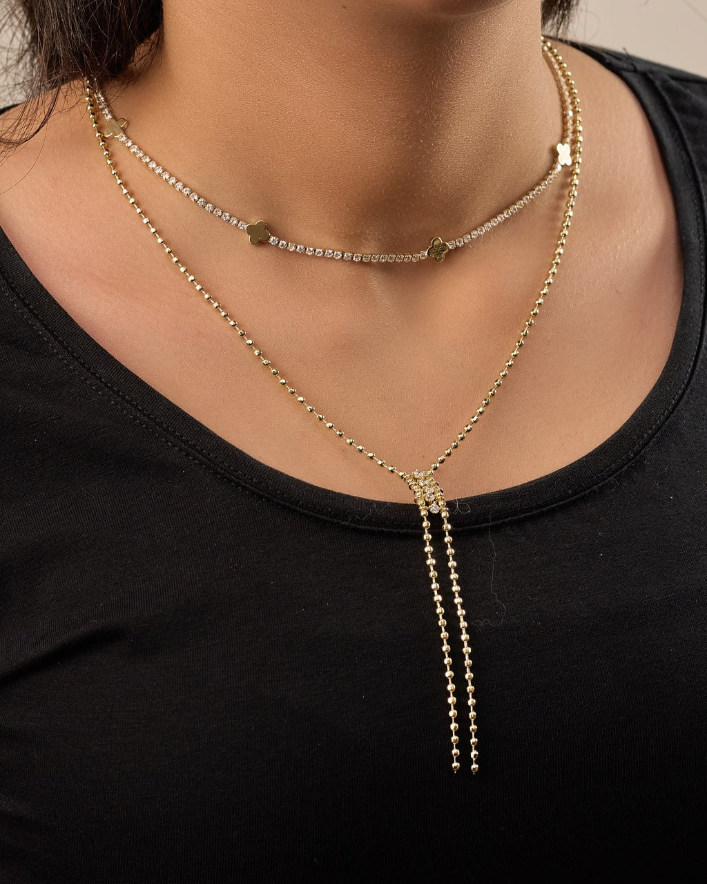 Platinum gold plated 18k with zircon strasses Necklace