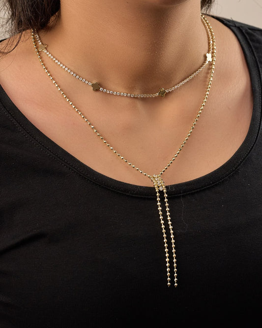 Platinum gold plated 18k with zircon strasses Necklace