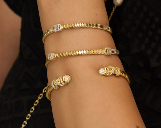 Platinum gold plated 18k with micro zircon strasses Bangeles