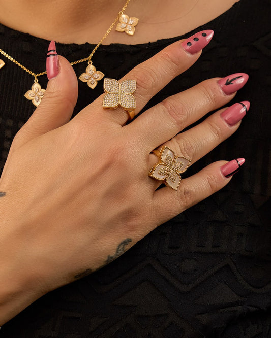 Platinum gold plated 18k with micro zircon strasses Rings