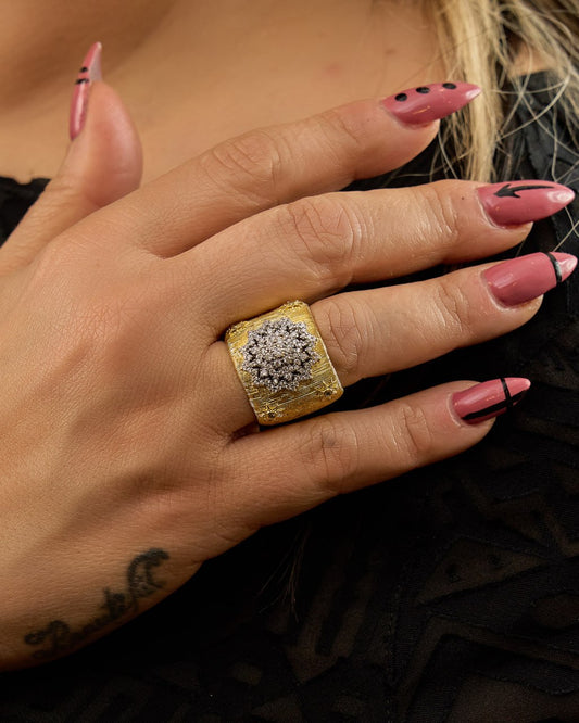 Platinum gold plated 18k with micro zircon strasses Ring