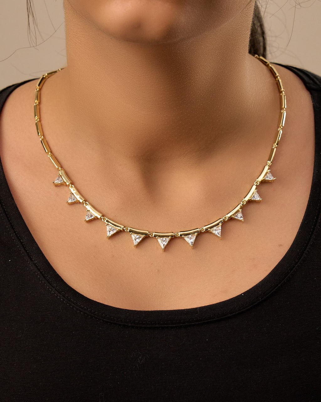 Platinum gold plated 18k with zircon strasses Necklace