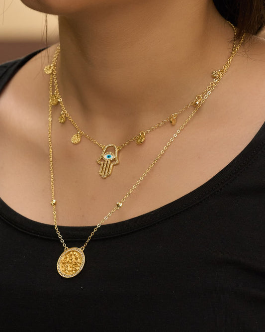 Necklace platinum gold 18 k with micro zircon strasses