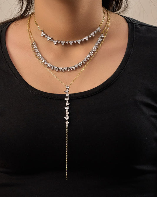 Platinum gold plated 18k with zircon strasses Necklace