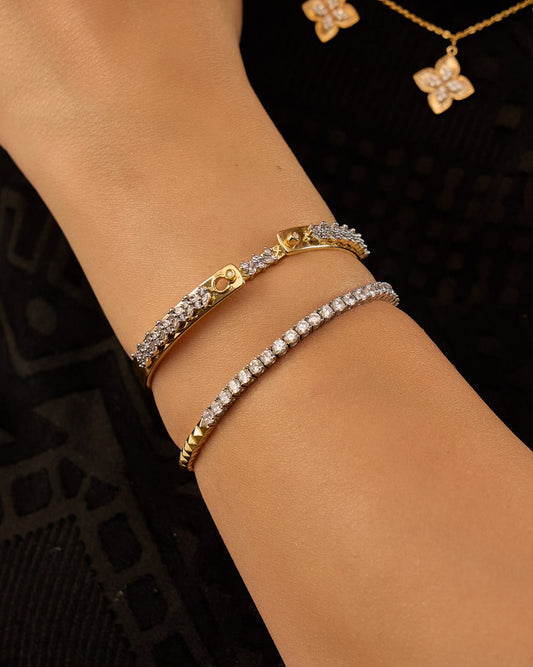 Platinum gold plated 18k with micro zircon strasses Bangeles