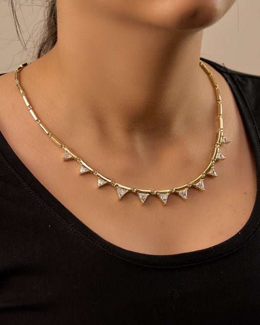 Platinum gold plated 18k with zircon strasses Necklace