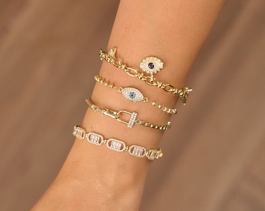 Platinum gold plated 18k with micro zircon strasses bracelets