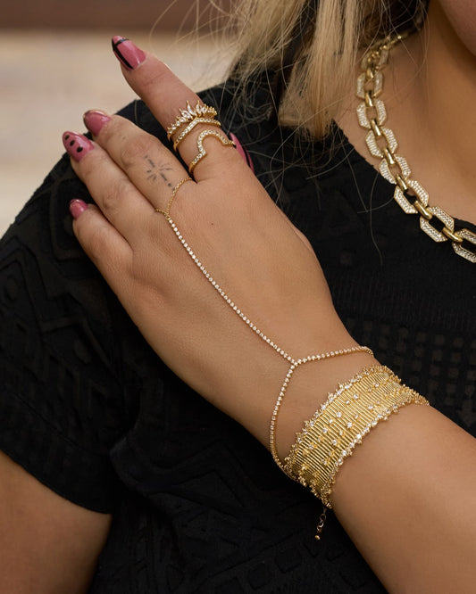 Platinum gold plated 18k with zircon strasses Bangel