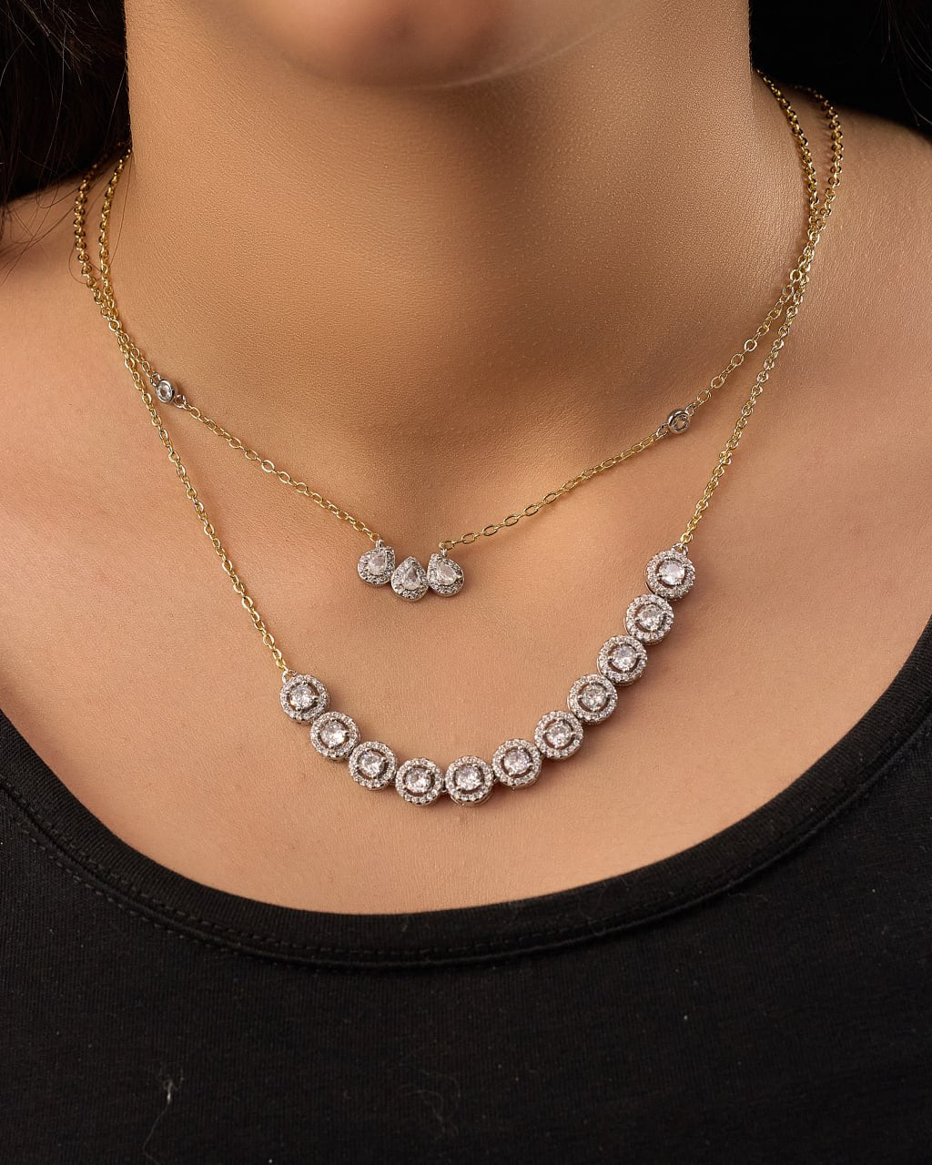 Platinum gold plated 18k with micro zircon strasses Necklaces
