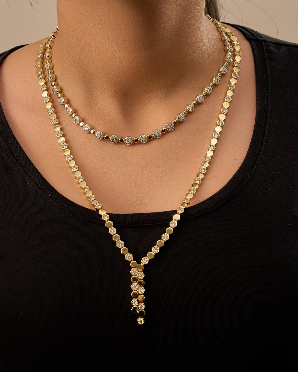 Platinum gold plated 18k micro zircon strasses Necklaces