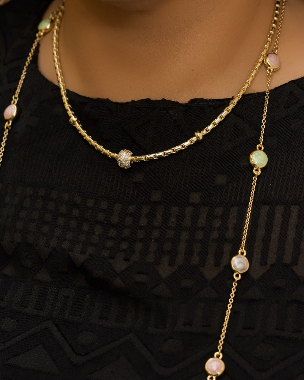 Platinum gold plated 18k with zircon strasses Necklaces