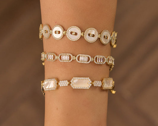 Platinum gold plated 18k with micro zircon strasses Bangeles