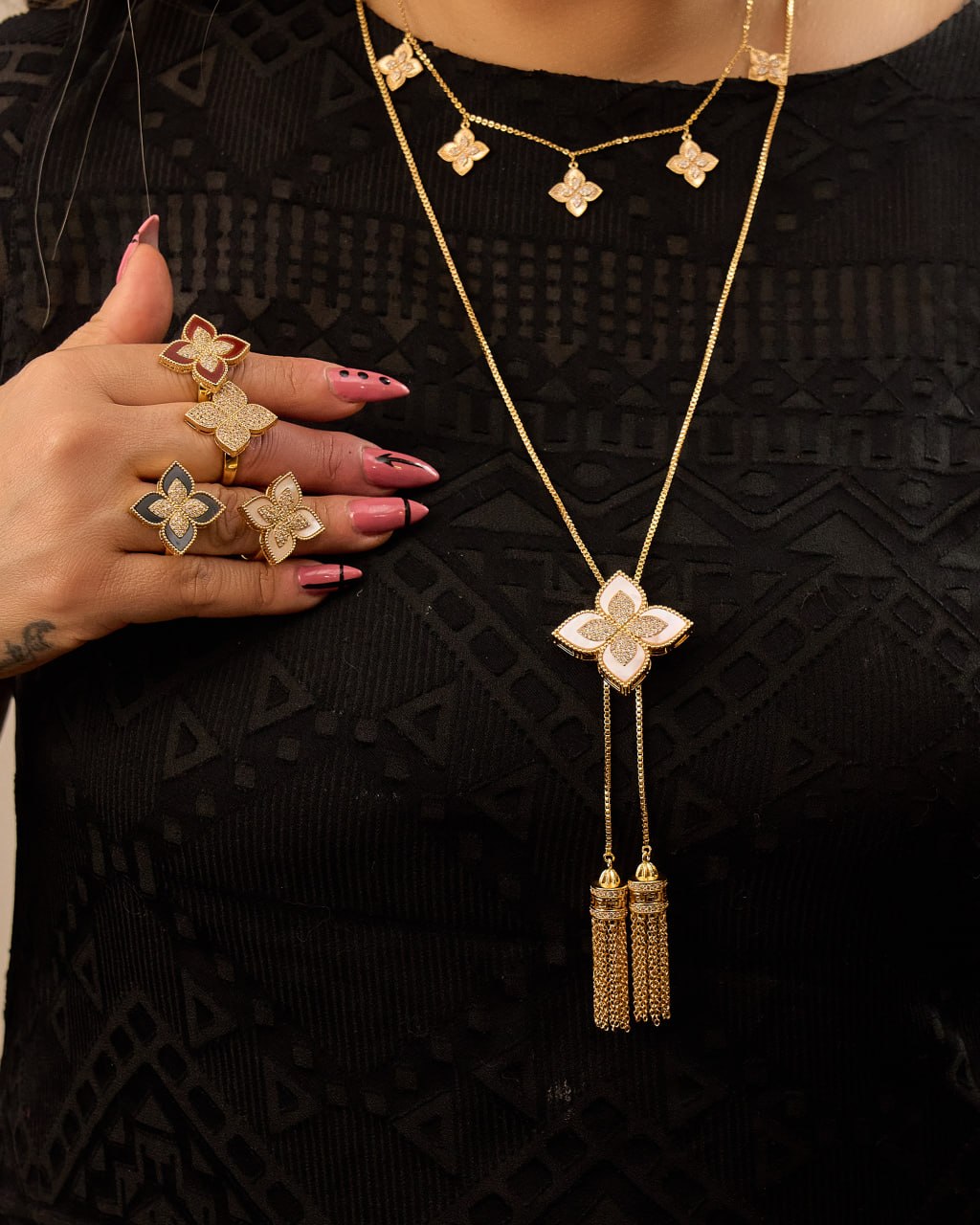 Platinum gold plated 18k with micro zircon strasses necklaces
