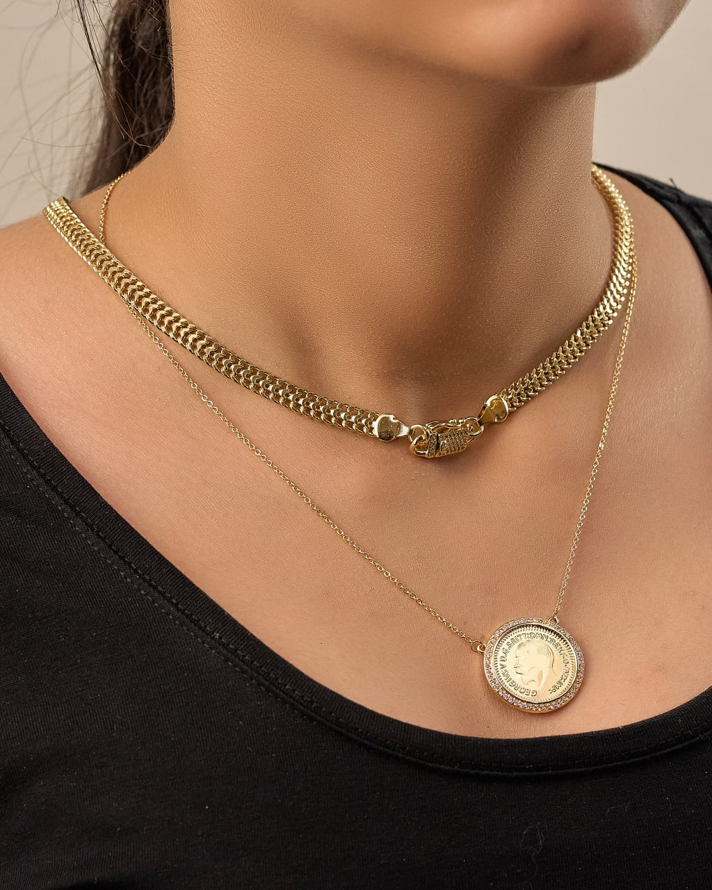 Platinum gold plated 18k with micro zircon strasses Necklaces
