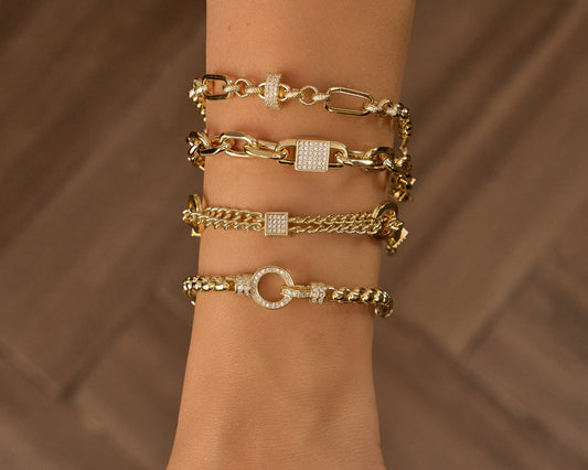 Platinum gold plated 18k with micro zircon