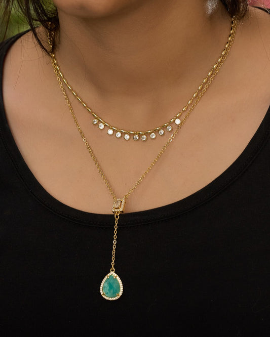 Platinum gold plated 18k with zircon strasses Necklaces
