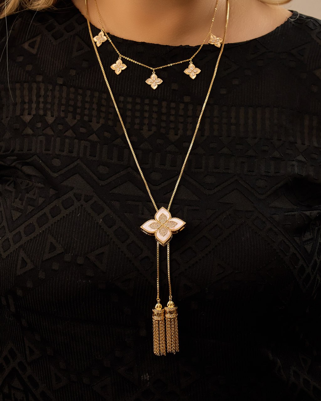 Platinum gold plated 18k with micro zircon strasses necklaces