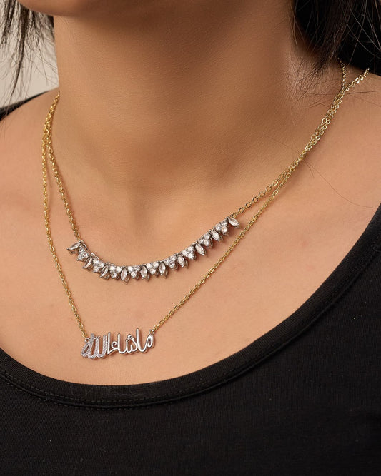 Platinum gold plated 18k with zircon strasses Necklaces