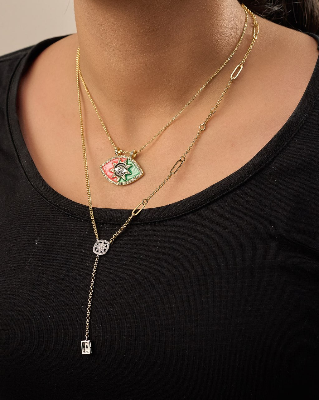 Platinum gold plated 18k with micro zircon strasses Necklaces