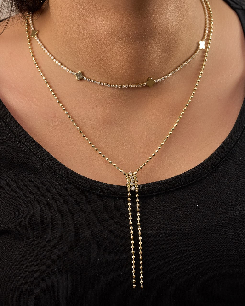 Platinum gold plated 18k with zircon strasses Necklace