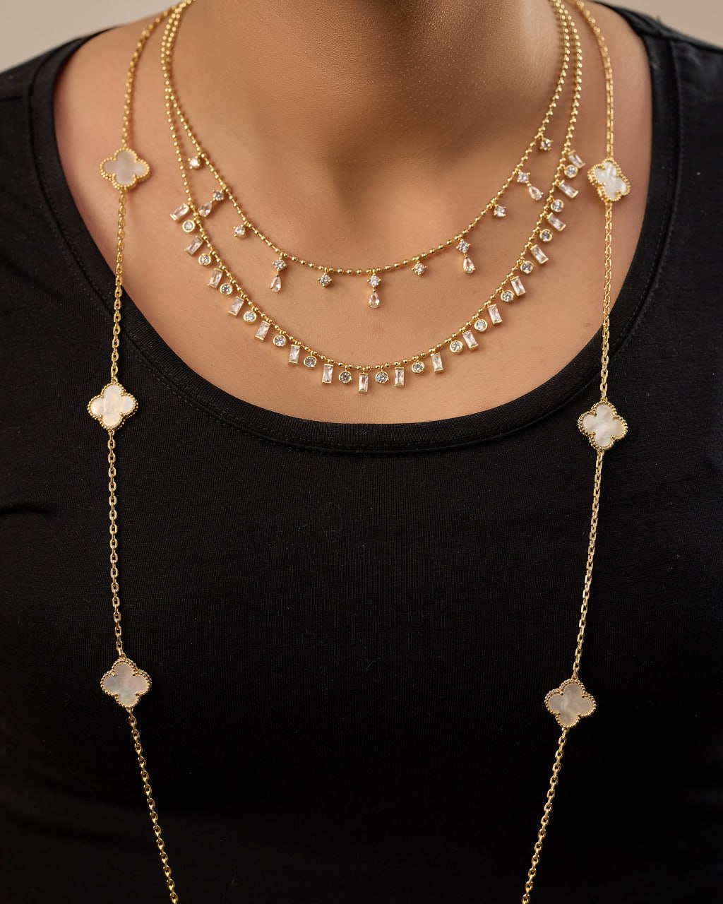 Platinum gold plated 18k with micro zircon strasses Necklaces